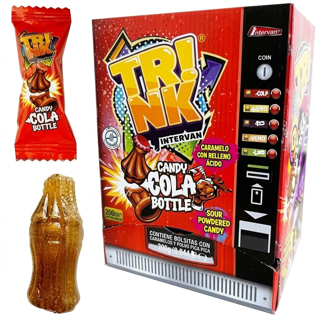 Mini bouteilles de cola avec poudre acidulée Trink Cola ✔️ Sans Gluten / Vendu à la pièce