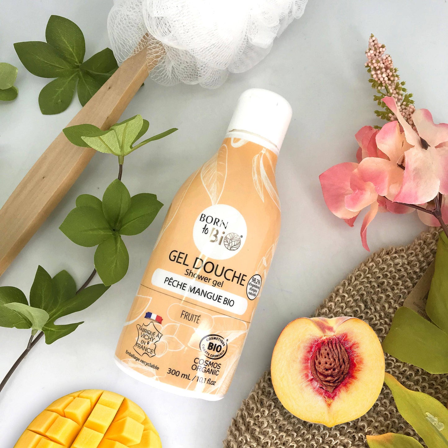 Gel Douche Bio Pêche-Mangue 300ml