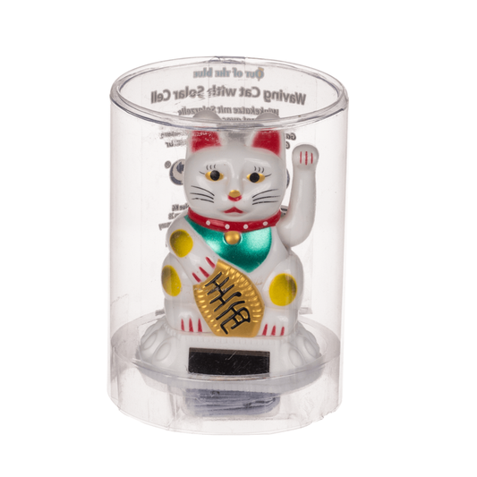 Chat agitant Blanc - Solaire