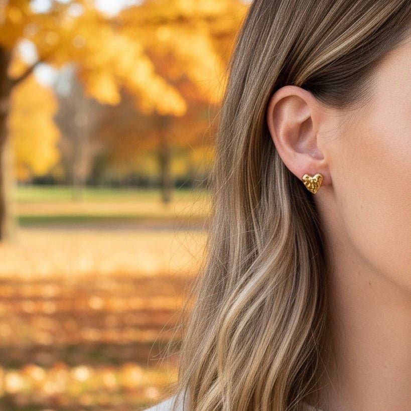 Boucles d'oreilles cœur Acier inoxydable plaqué or 18k