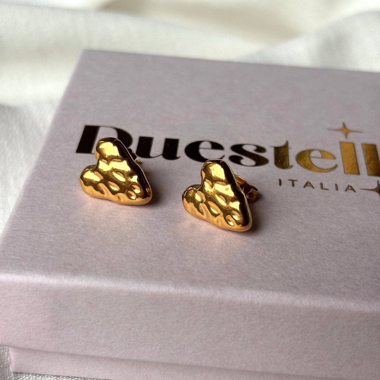 Boucles d'oreilles cœur Acier inoxydable plaqué or 18k