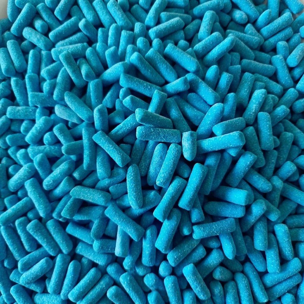 Hitschies Sour Blue HITSCHLER - craies bleues acidulées framboise ✔️ Sans gluten ✔️ Halal / Vendu à la pièce