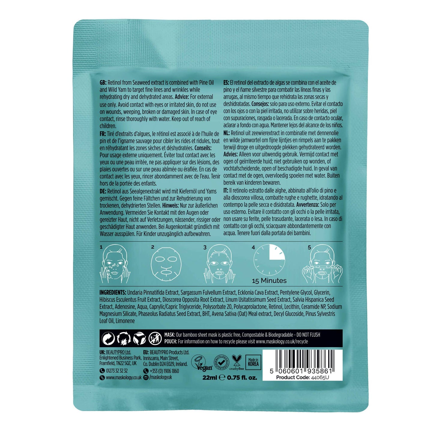 +maskology masque visage professionnel au rétinol