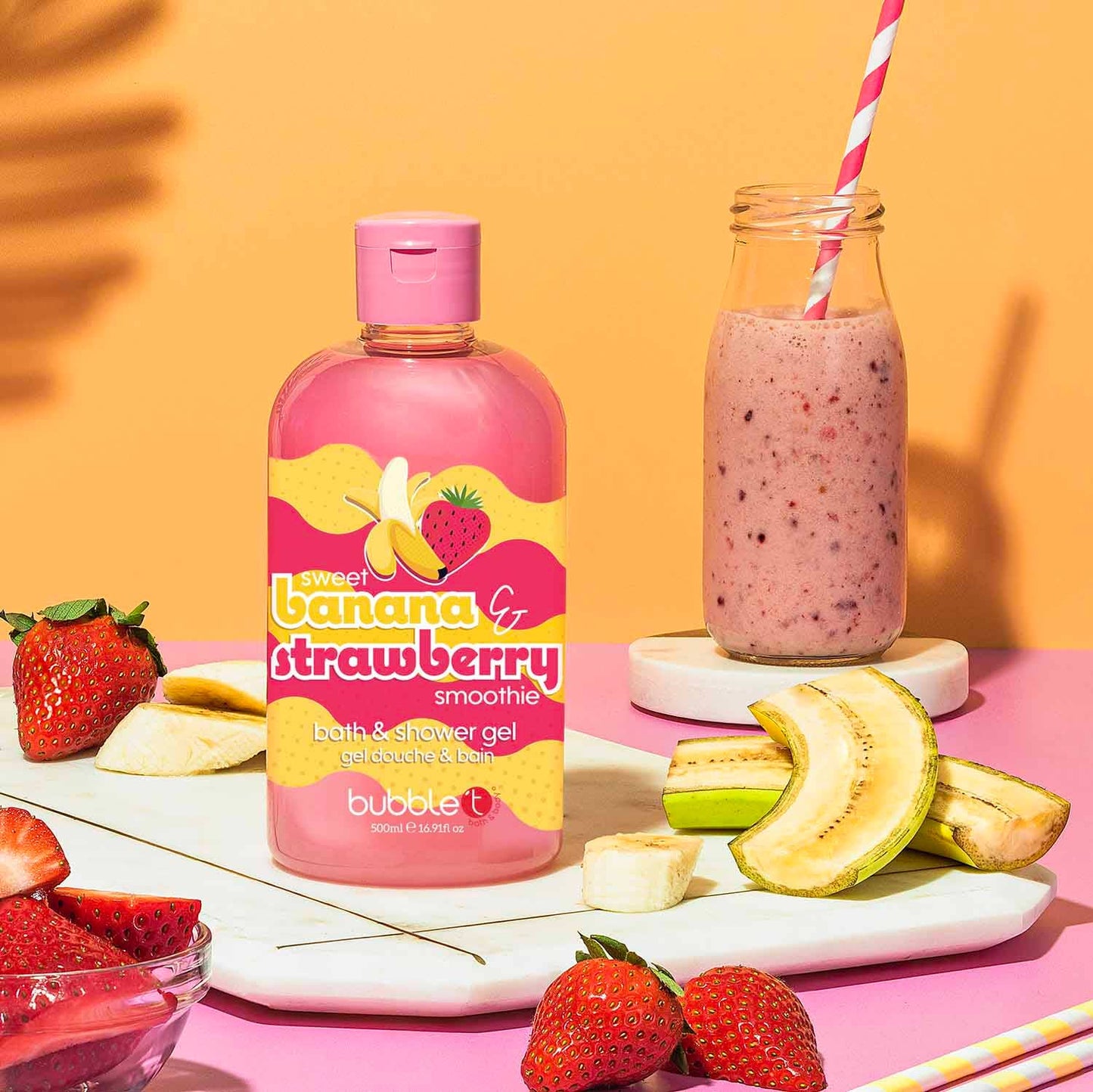 Nettoyant pour le corps smoothie banane et fraise (500 ml) VEGAN