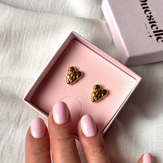 Boucles d'oreilles cœur Acier inoxydable plaqué or 18k