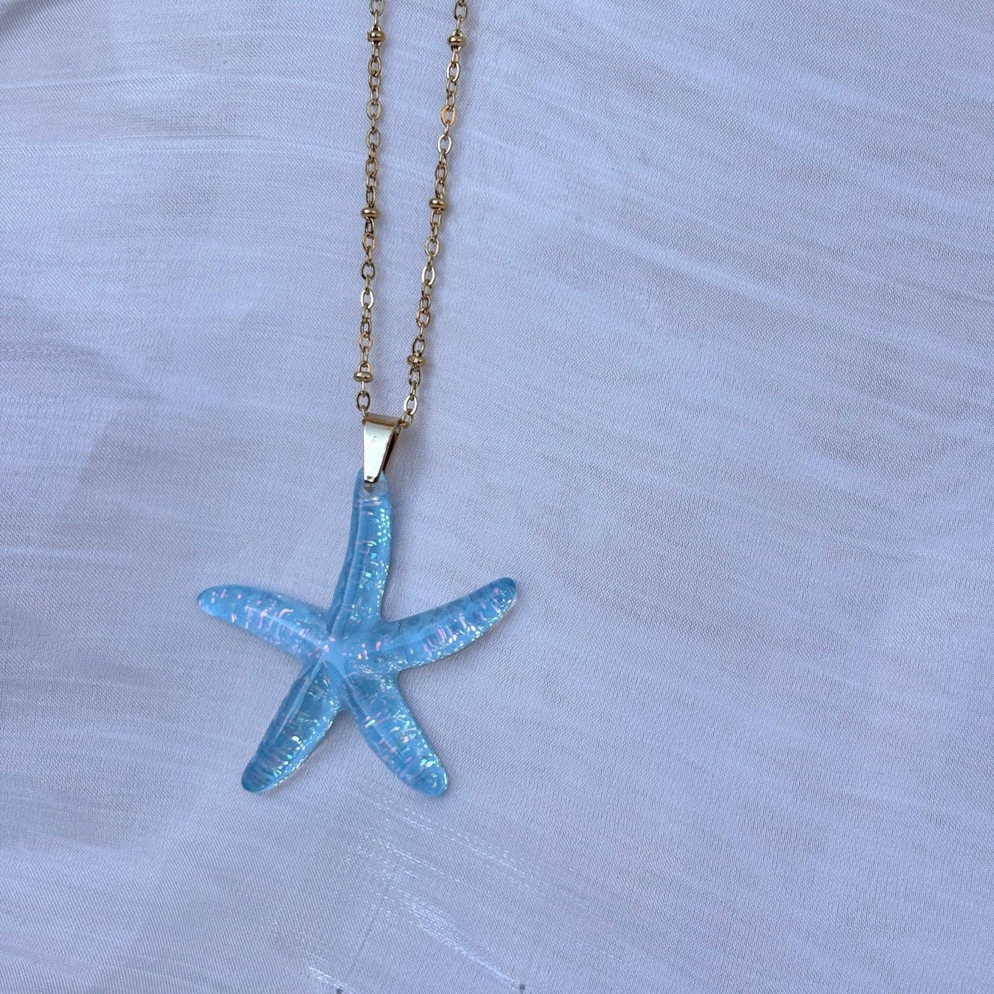 Collier Étoile de Mer acier inoxydable "Plaqué or 18 carats"