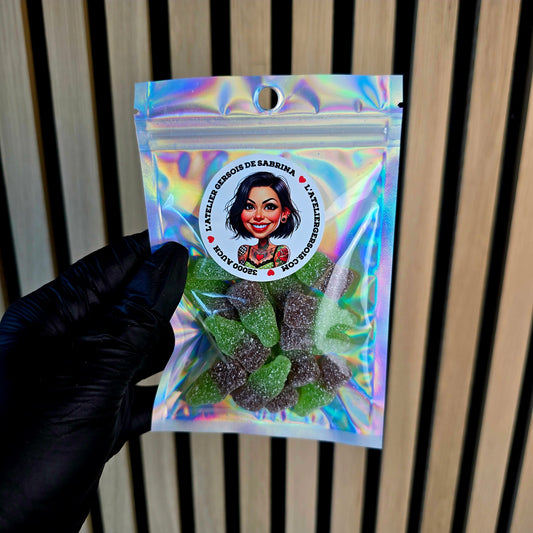 Mini Bouteille de cola verte et marron sucrée